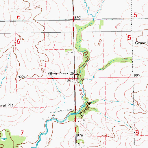 Topographic Map of Silver Creek Church, IA