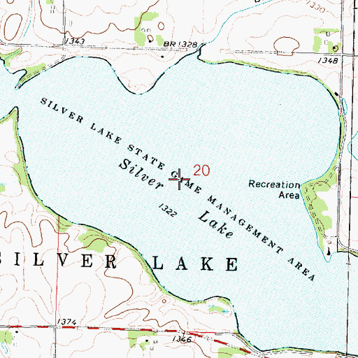 Topographic Map of Silver Lake, IA