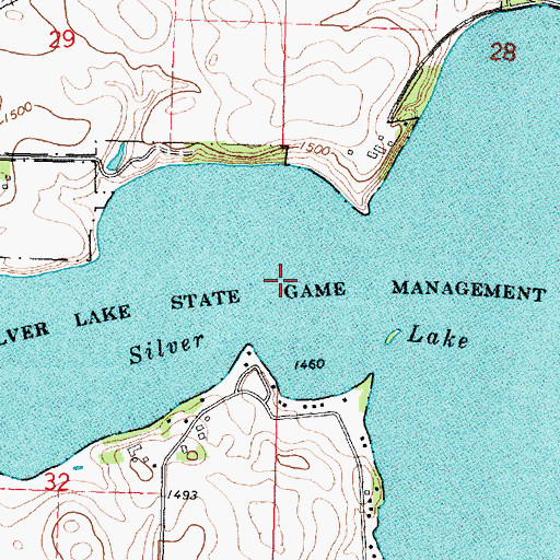 Topographic Map of Silver Lake Wildlife Management Area, IA