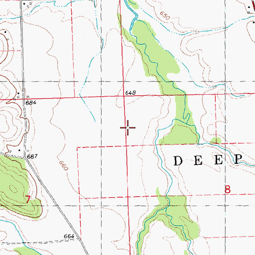 Topographic Map of Simmons Creek, IA