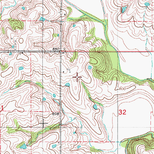 Topographic Map of Simmons School, IA