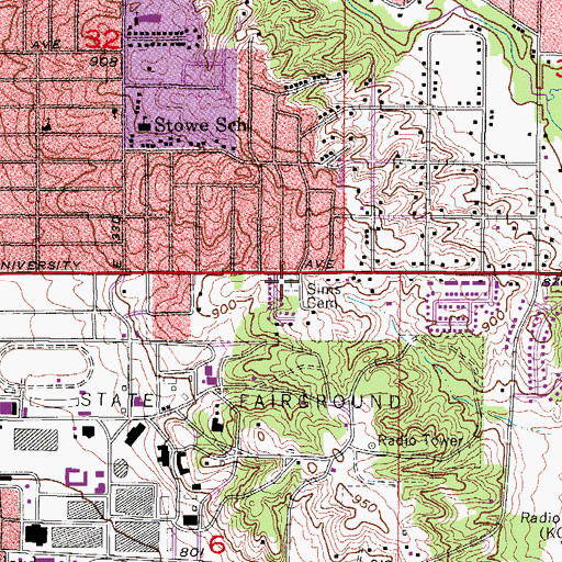Topographic Map of Sims Cemetery, IA
