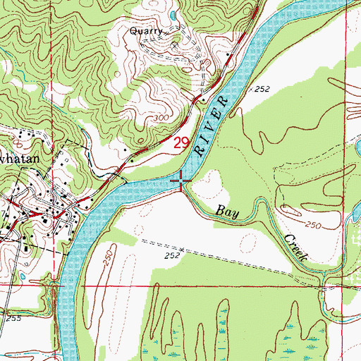 Topographic Map of Bay Creek, AR