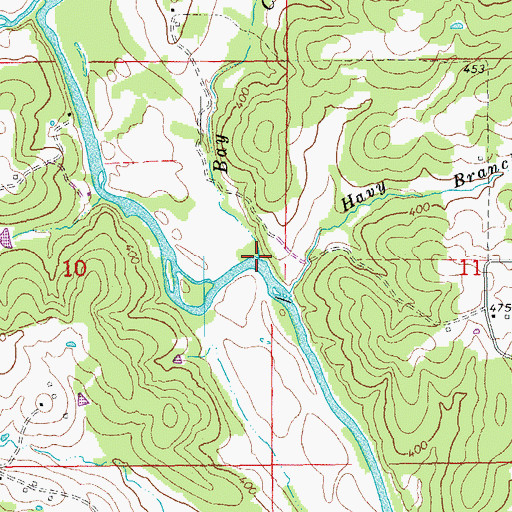 Topographic Map of Bay Creek, AR