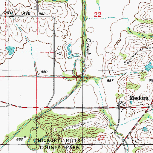Topographic Map of Skinaway Creek, IA