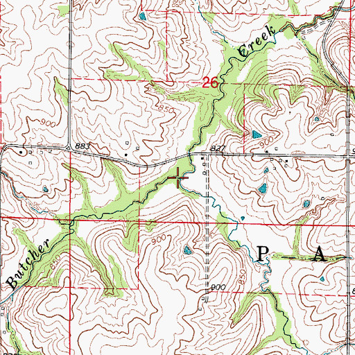 Topographic Map of Skinaway Creek, IA