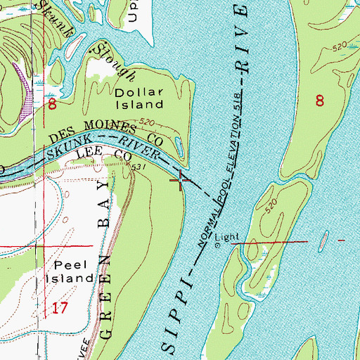 Topographic Map of Skunk River, IA