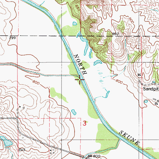 Topographic Map of Slater Creek, IA