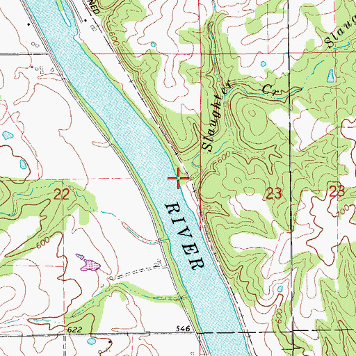 Topographic Map of Slaughter Creek, IA