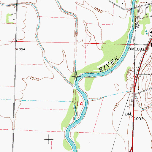 Topographic Map of Slocum Creek, IA