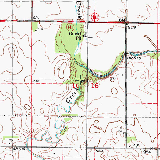 Topographic Map of Slough Creek, IA
