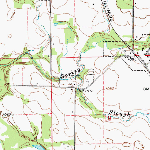 Topographic Map of Slough Creek, IA
