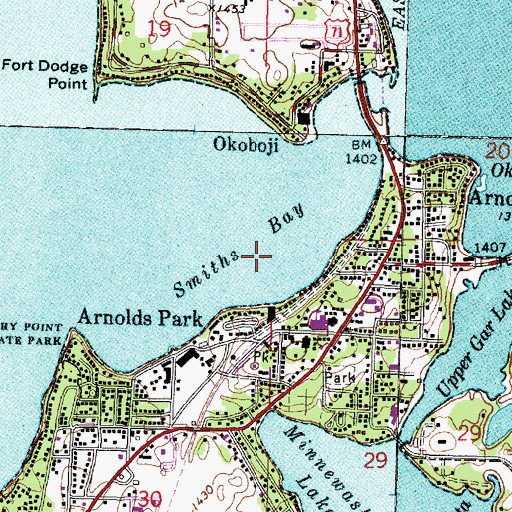 Topographic Map of Smiths Bay, IA