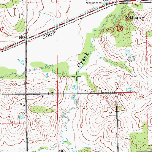 Topographic Map of Smith Creek, IA