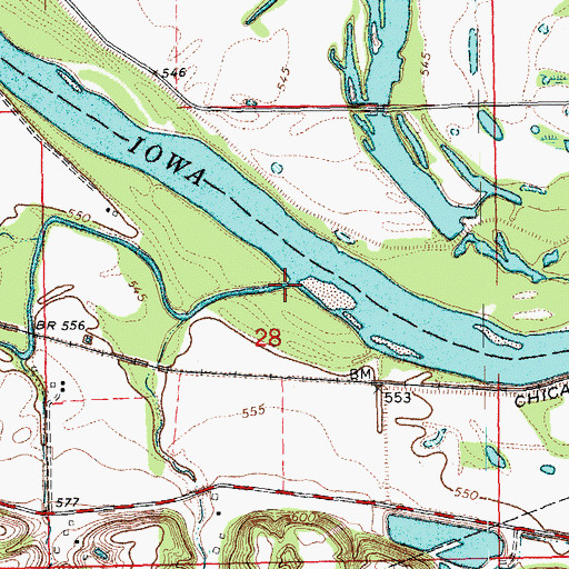 Topographic Map of Smith Creek, IA