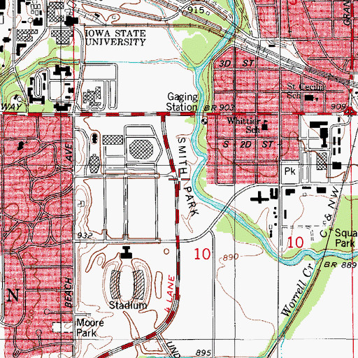 Topographic Map of Smith Park, IA