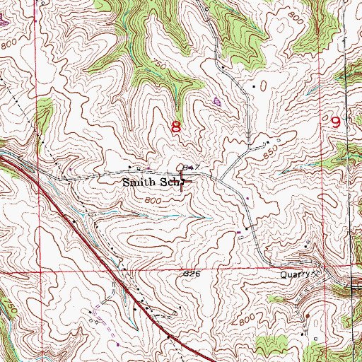 Topographic Map of Smith School, IA