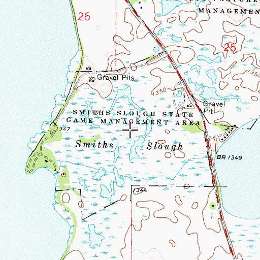 Topographic Map of Smiths Slough State Game Management Area, IA