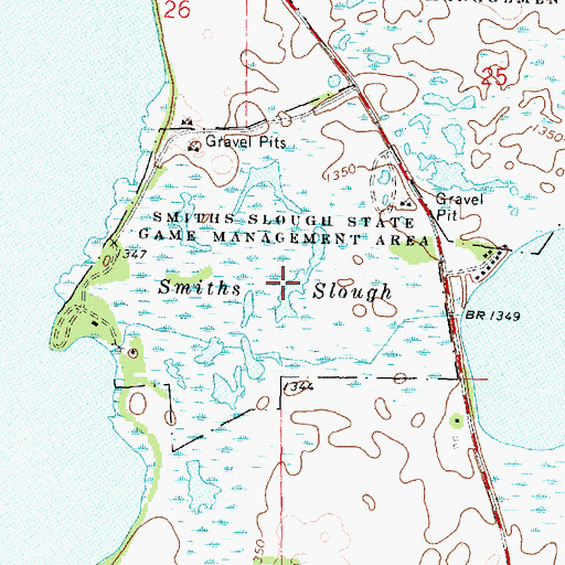 Topographic Map of Smiths Slough, IA