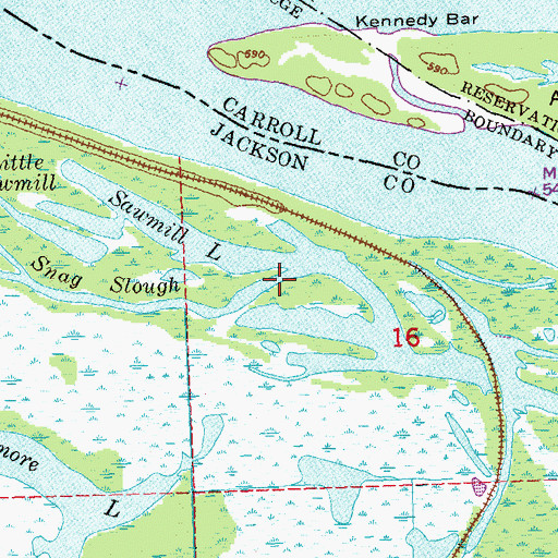 Topographic Map of Snag Slough, IA