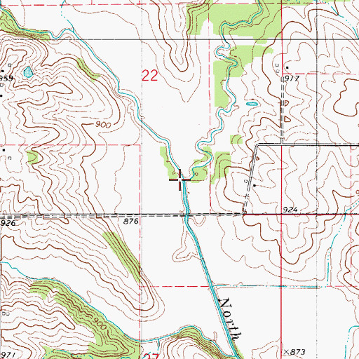Topographic Map of Snipe Creek, IA