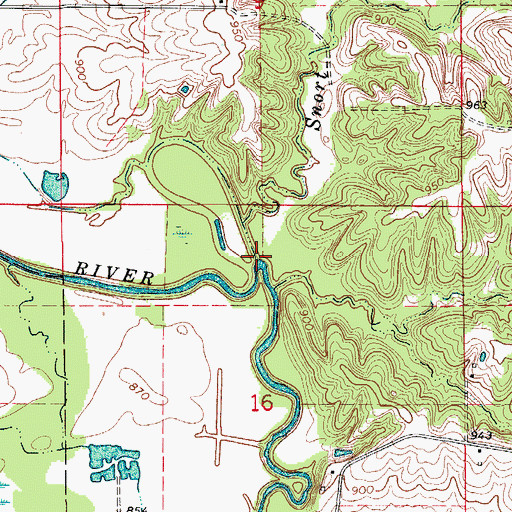Topographic Map of Snort Creek, IA