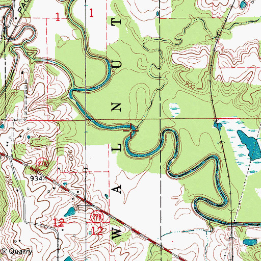 Topographic Map of Snyder Branch, IA