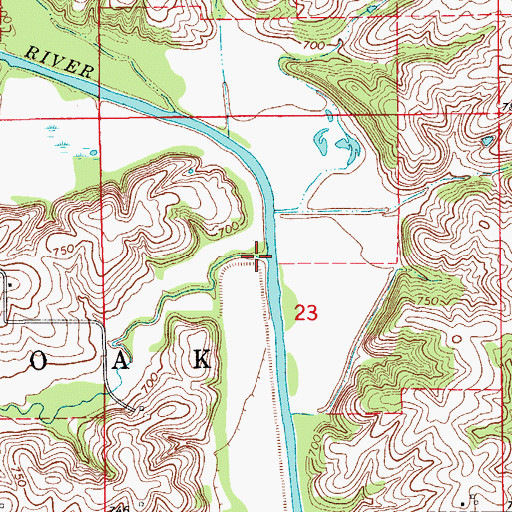 Topographic Map of Snyder Creek, IA
