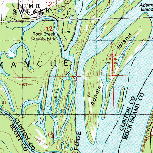 Topographic Map of Sodus Creek, IA