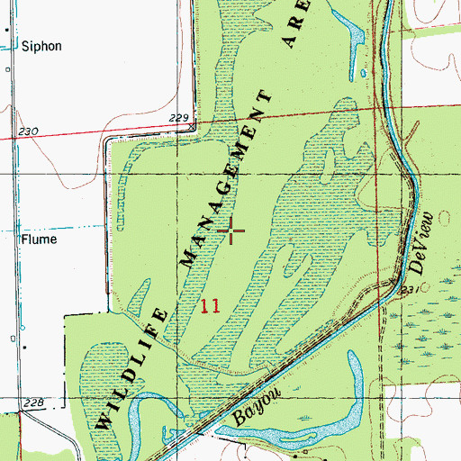 Topographic Map of Bayou DeView Public Hunting Area, AR