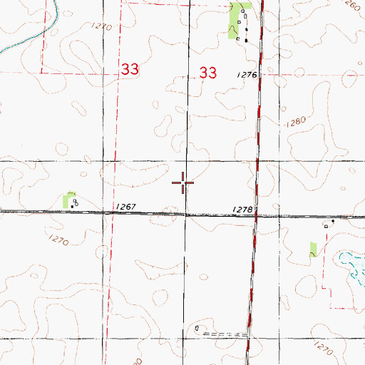 Topographic Map of Soldier Creek, IA