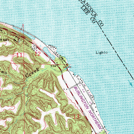 Topographic Map of Solferino Creek, IA