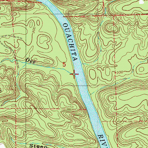Topographic Map of Bayou de Chute, AR