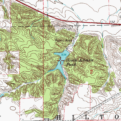 Topographic Map of South Amana Pond, IA