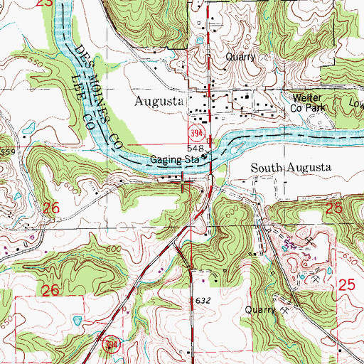 Topographic Map of South Augusta, IA