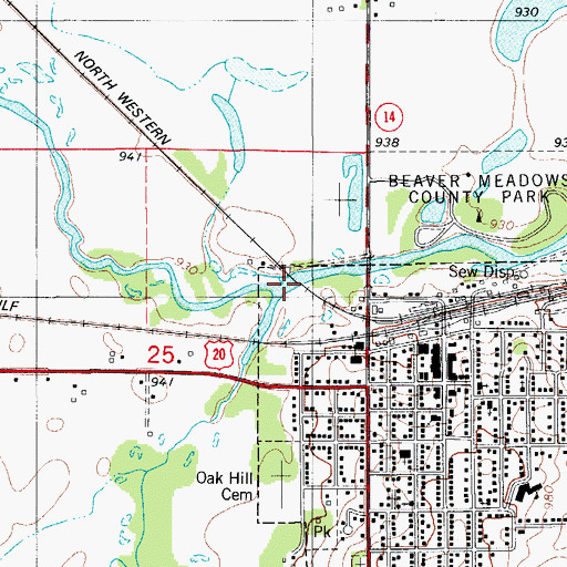 Topographic Map of South Beaver Creek, IA