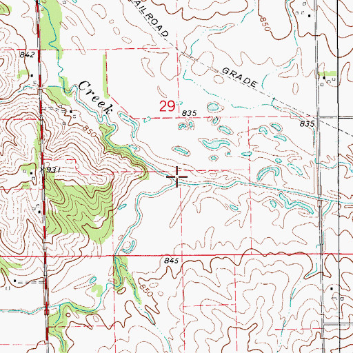 Topographic Map of South Branch Salt Creek, IA