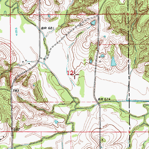 Topographic Map of South Chequest Creek, IA