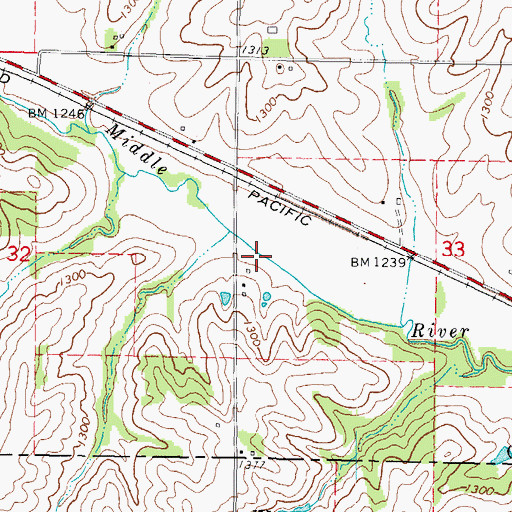 Topographic Map of South Fork Middle River, IA
