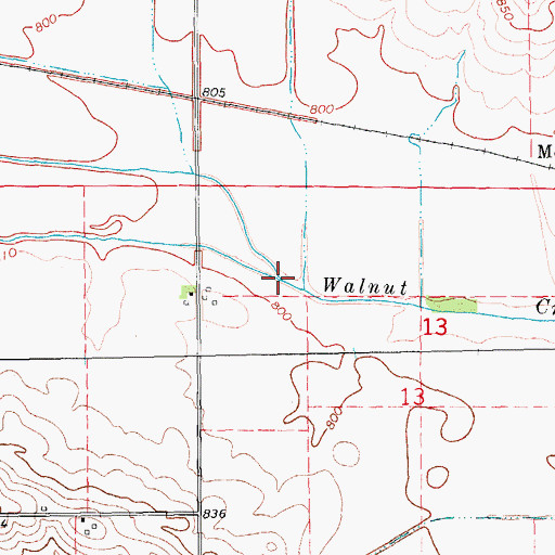 Topographic Map of South Fork Walnut Creek, IA