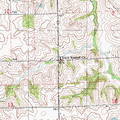 Topographic Map of South Keokuk Church of Brethren, IA