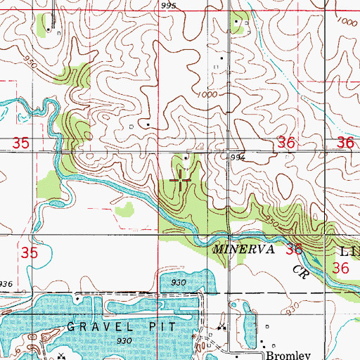 Topographic Map of South Minerva Creek, IA