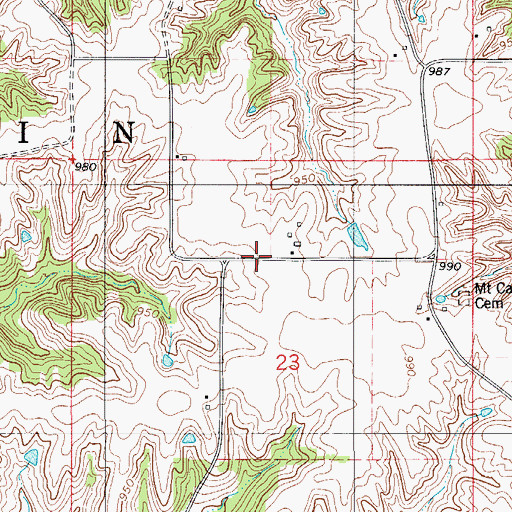 Topographic Map of South Mount Carmel School, IA