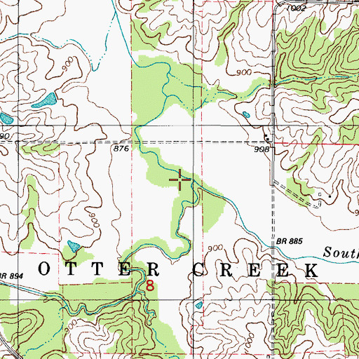 Topographic Map of South Otter Creek, IA
