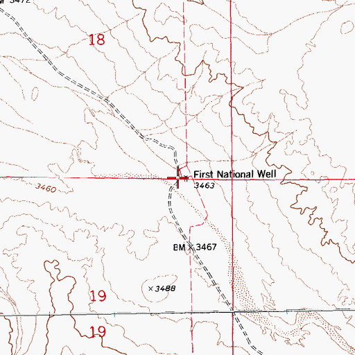 Topographic Map of First National Well, AZ