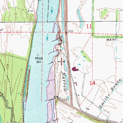 Topographic Map of Bayou Narrow, AR