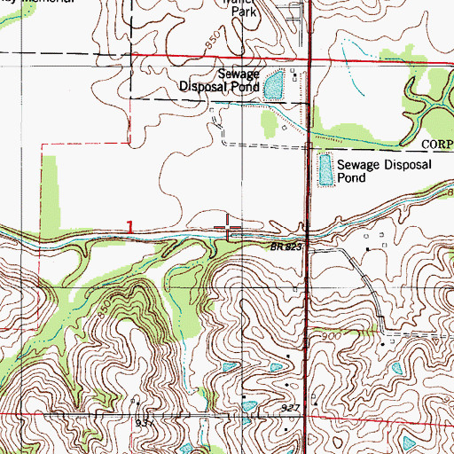 Topographic Map of South River Ditch, IA