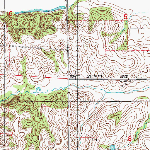 Topographic Map of South River School, IA