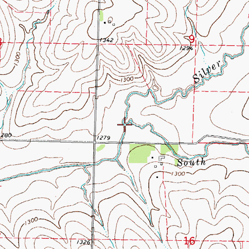 Topographic Map of South Silver Creek, IA