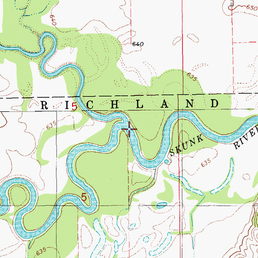 Topographic Map of South Skunk River, IA
